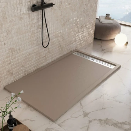 Piatto Doccia In Marmoresina Tortora Effetto Pietra Cemento RELAX