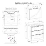 Mobile Bagno A Terra 80cm Con Specchiera Cemento Grigio Caldo DUBON - immagine 7
