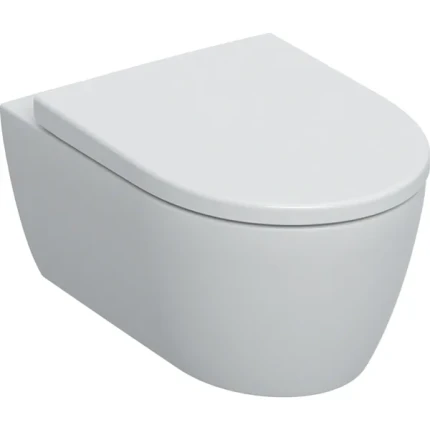 Set vaso sospeso a cacciata Geberit iCon, fissaggio nascosto, Rimfree, con sedile del vaso