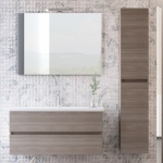 Mobile Sospeso Olmo Terra Con Lavabo E Colonna MOOD-756P