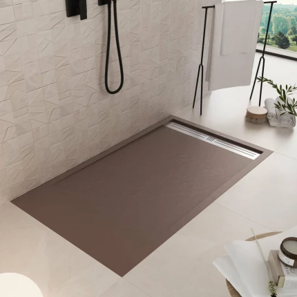Piatto Doccia In Marmoresina Marrone Effetto Pietra Cemento RELAX