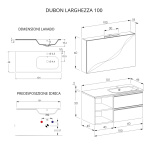 Mobile Bagno Sospeso 100cm Con Anta E Specchiera Rovere Farnia DUBON - immagine 3