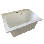 Mobile Lavatoio Sospeso Di Design Con Lavandino Senza Strizzatoio Olmo Scuro - immagine 5