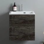 Mobile Lavatoio Sospeso Di Design Con Lavandino Senza Strizzatoio Olmo Scuro - immagine 6