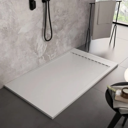 Piatto doccia in marmo resina Bianco pietra cemento PRESTIGE