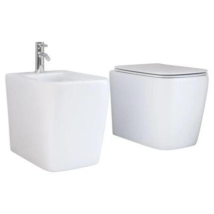Coppia Sanitari Filo Muro Quadrati Ceramica Street