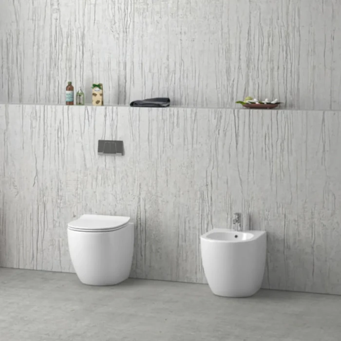 Sanitari a pavimento filo muro colore bianco serie New Luna - immagine 2