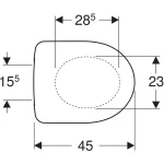 Sedile del vaso Geberit Selnova con cerniera in materiale sintetico, fissaggio dal basso - immagine 3