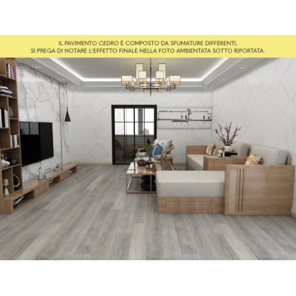 Pavimento  SPC  Baufloor® Dimensioni doga: 1.220 x 180 x 5* mm CEDRO