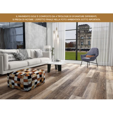 Pavimento  SPC Baufloor® Dimensioni doga: 1.220 x 180 x 5* mm SOLE