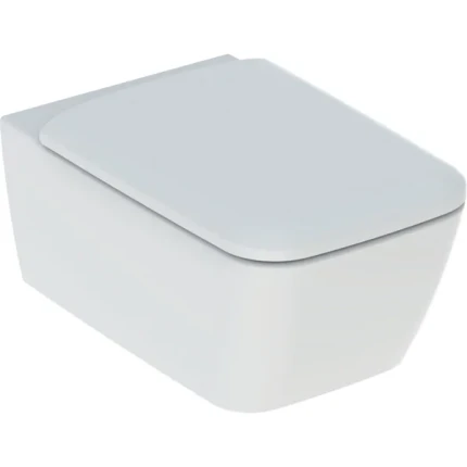 Set vaso sospeso a cacciata Geberit iCon Square, fissaggio nascosto, Rimfree, con sedile del vaso