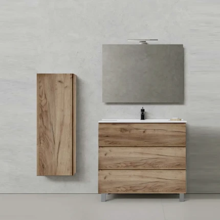 Mobile bagno 80cm con tre cassetti Rovere Alba CAINO