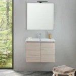 Mobile bagno sospeso legno chiaro Olmo da 60cm ALBA