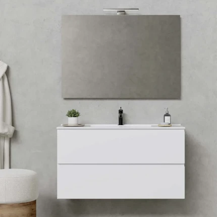 Mobile bagno sospeso 60cm bianco con specchio CAINO