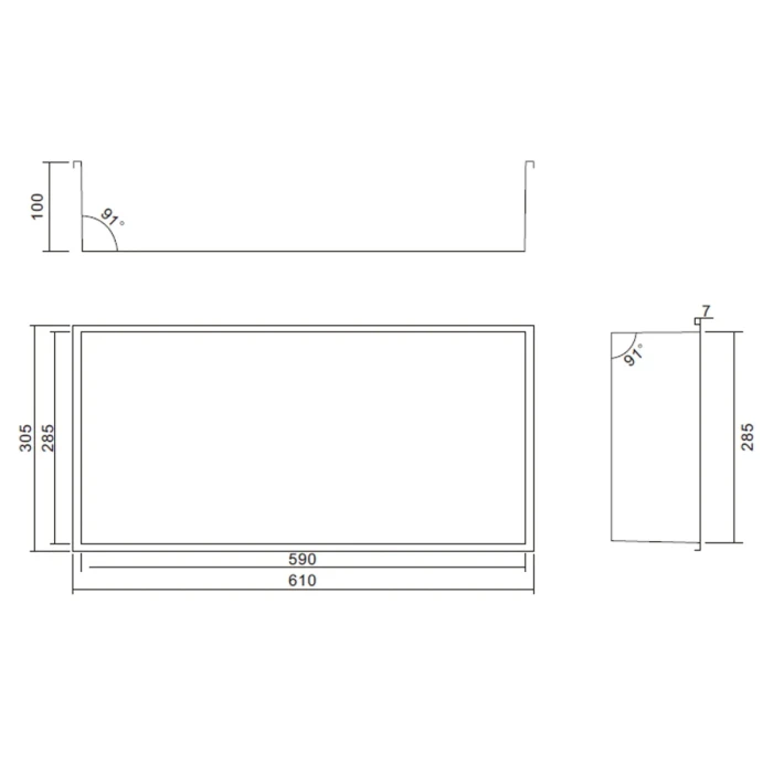 Nicchia per doccia in acciaio 60X30 GLAMOUR - immagine 3