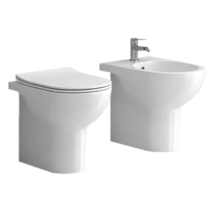 Sanitari a pavimento filo muro colore bianco serie Eolis