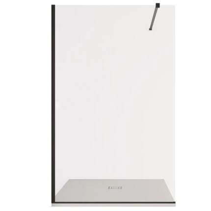 Box doccia walk in con profili neri in cristallo 8mm H195 OSIRIDE BLACK