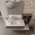 Mobile bagno sospeso 120cm effetto legno rovere scuro Duo 192 - immagine 2