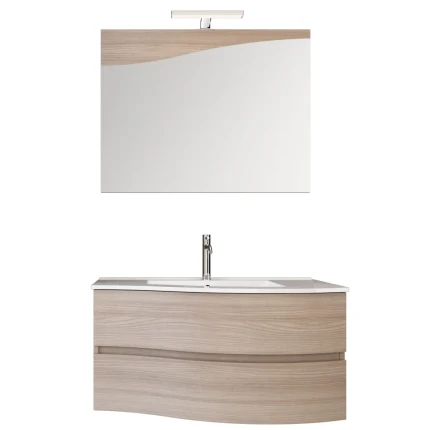 Mobile bagno sospeso 90cm legno olmo terra Mood-762