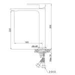 Miscelatore canna alta quadrato nero per lavabo design TBOL - immagine 2