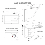 Mobile bagno sospeso 100cm con ripiano a sinistra e specchio bianco opaco DUBON - immagine 4