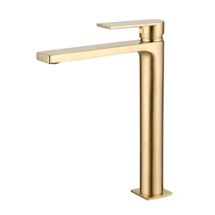 Miscelatore canna alta per lavabo in appoggio Alpha oro spazzolato pvd ALPHA Aqg