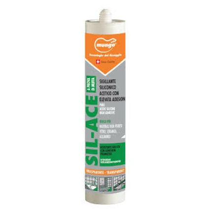 Silicone acetico trasparente adesivo cartuccia muffa mungo sil-ace pro 280 ml