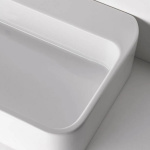 Lavandino da appoggio bagno 80x45 con troppo pieno bianco serie Astor - immagine 3