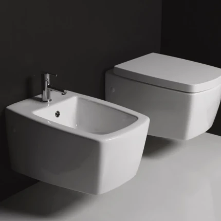 Coppia sanitari sospesi colore bianco serie Rayx