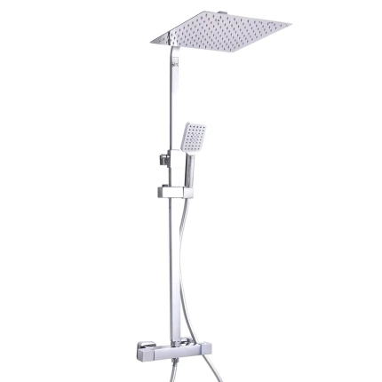 Colonna doccia termostatica cromata con soffione 30x30