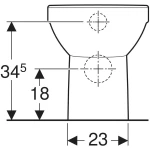 Vaso a pavimento a cacciata Geberit Selnova a filo parete, scarico orizzontale o verticale, fissaggio seminascosto Sezioni: - immagine 4