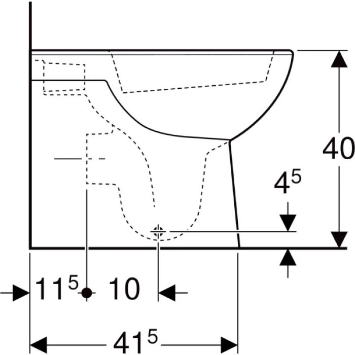 Vaso a pavimento a cacciata Geberit Selnova a filo parete, scarico orizzontale o verticale, fissaggio seminascosto Sezioni: - immagine 5