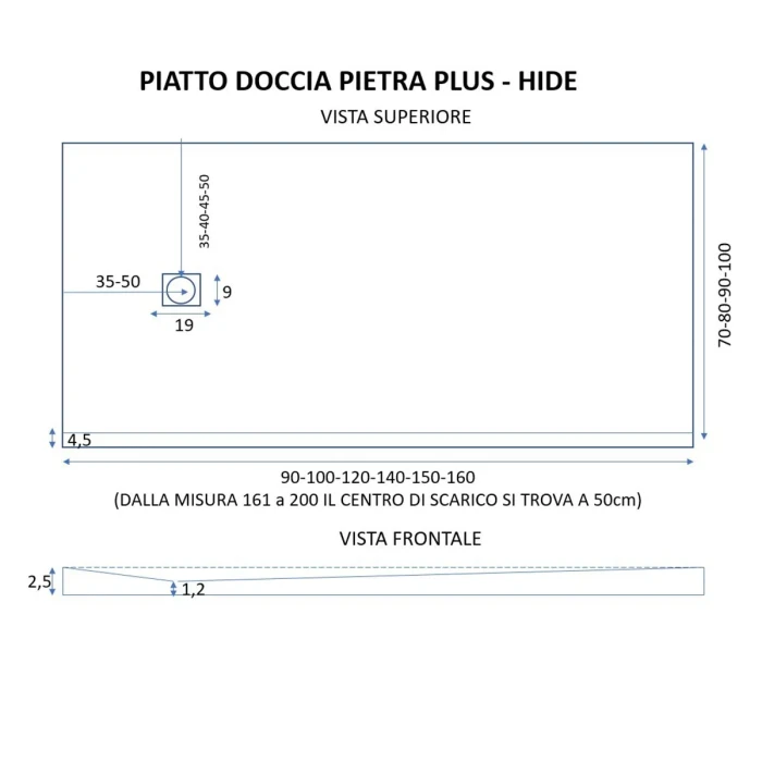 Piatto doccia in marmo resina Grigio Scuro pietra cemento PLUS - immagine 6