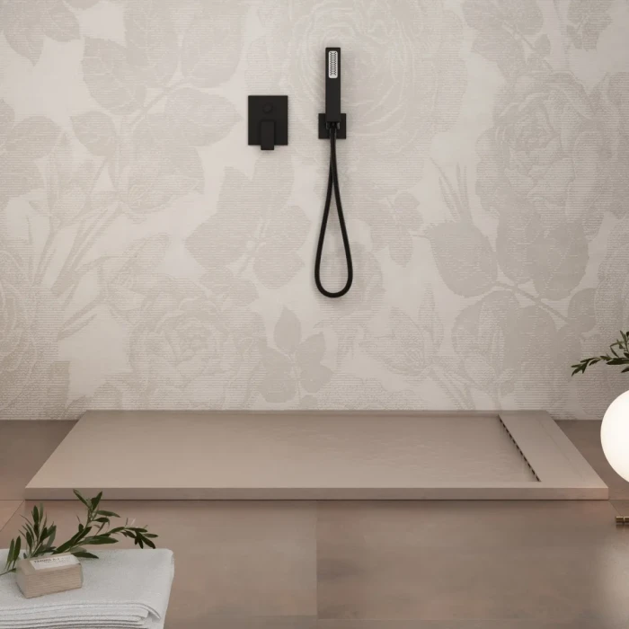 Piatto doccia in marmoresina Sabbia effetto pietra cemento PRESTIGE - immagine 6