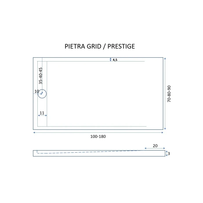 Piatto doccia in marmoresina Sabbia effetto pietra cemento PRESTIGE - immagine 8