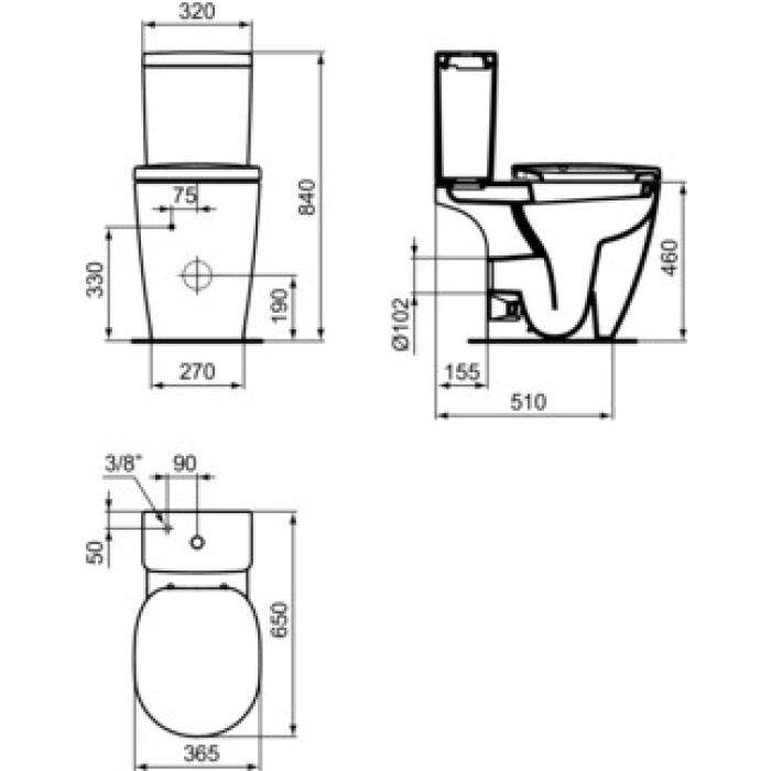 Vaso per cassetta +6 con scarico a parete - immagine 3