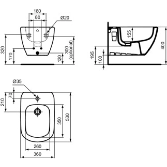 Bidet sospeso con fissaggi nascosti - immagine 2